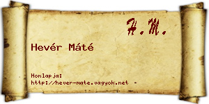 Hevér Máté névjegykártya